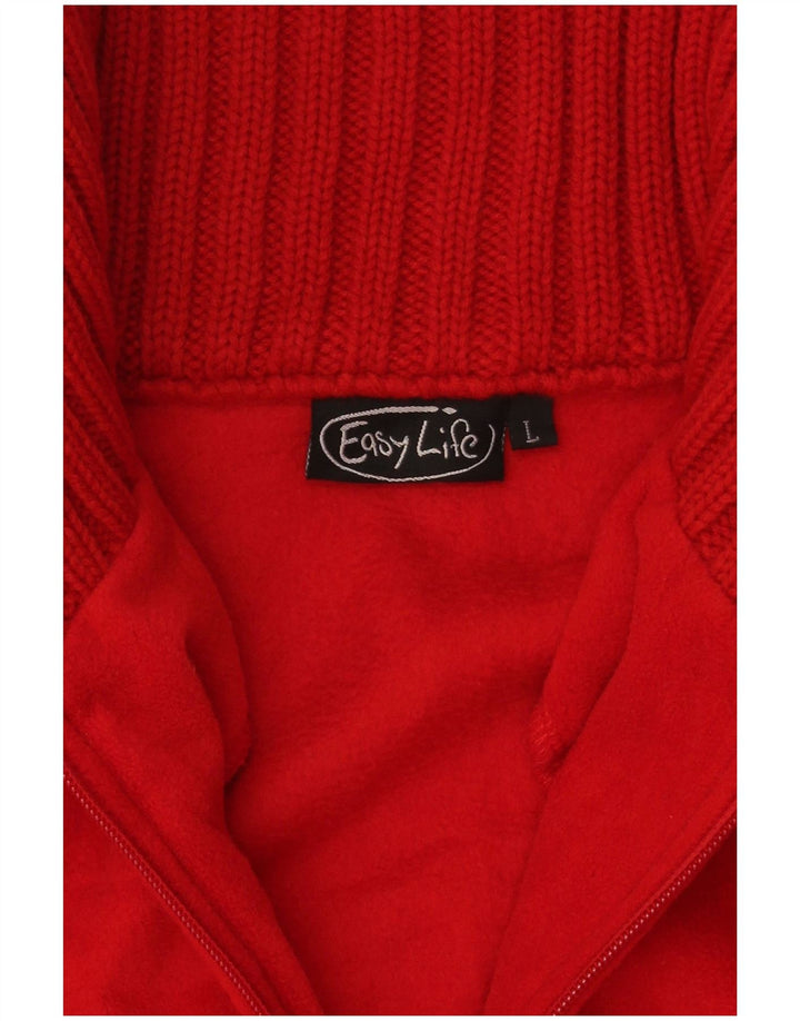 Vintage γυναικεία αθλητική φόρμα Top Jacket UK 16 Large Red Fair Isle Polyester