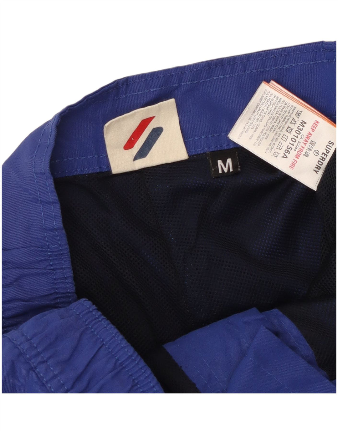 Ανδρικό γραφικό σορτς κολύμβησης Superdry με μεσαίο μπλε πολυεστέρα