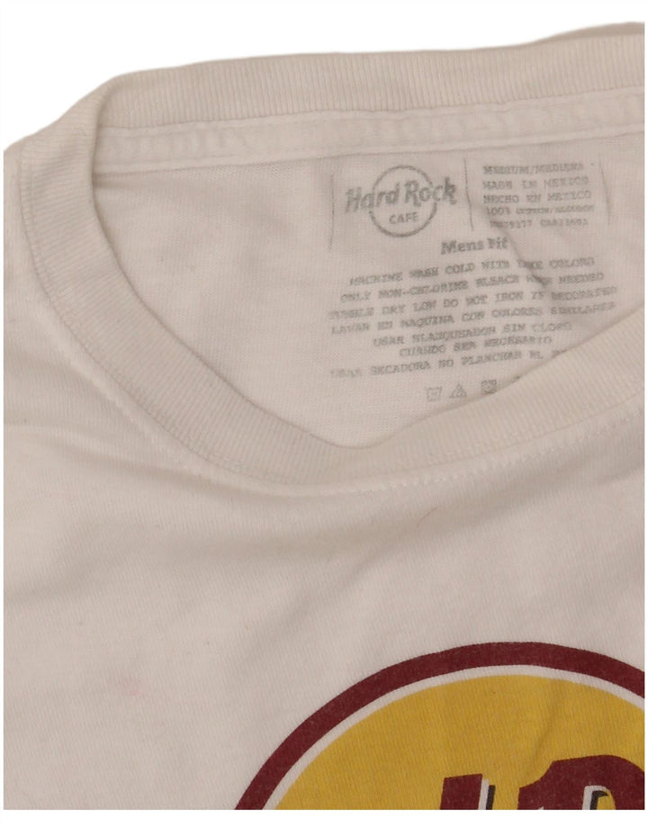 Hard Rock Γυναικείο T-Shirt Miami Graphic Top UK 14 Μεσαίο λευκό βαμβακερό