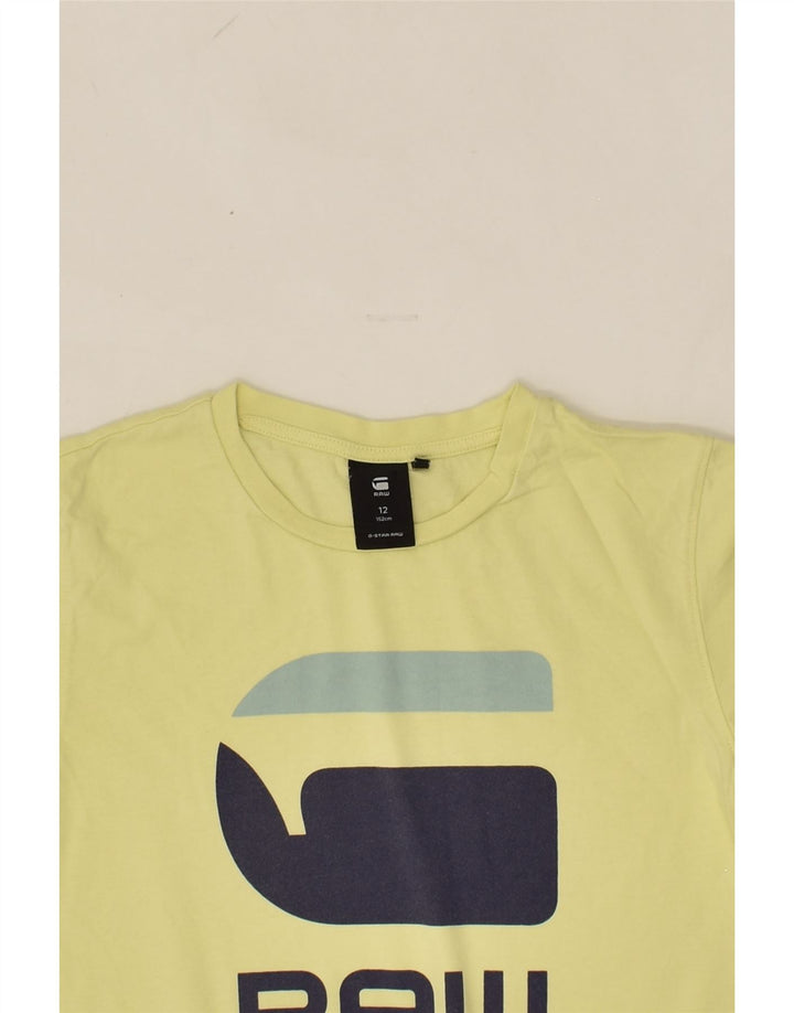 G-STAR Girls Graphic T-Shirt Top 11-12 Years Yellow Cotton | Vintage G-Star | Thrift | Second-Hand G-Star | Used Clothing | Messina Hembry 