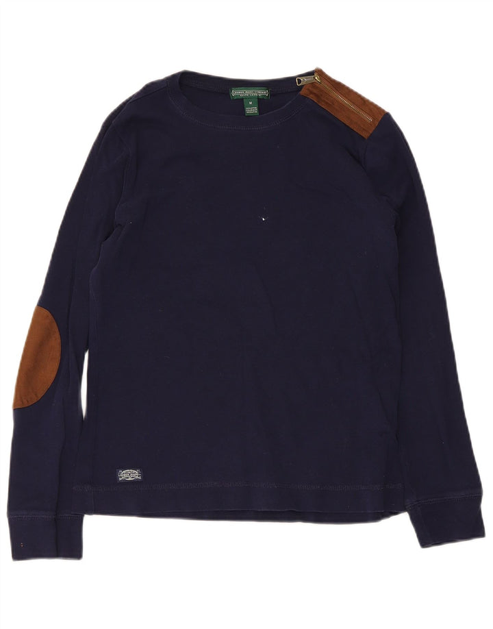 Ralph Lauren Γυναικεία μπλούζα ιππασίας μακρυμάνικη UK 12 Medium Navy Blue