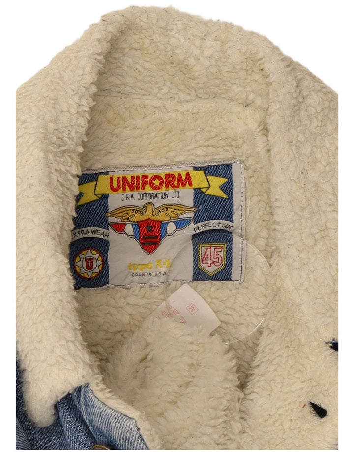 Uniform Ανδρικό Sherpa Loose Fit Τζιν μπουφάν UK 38 Medium Blue