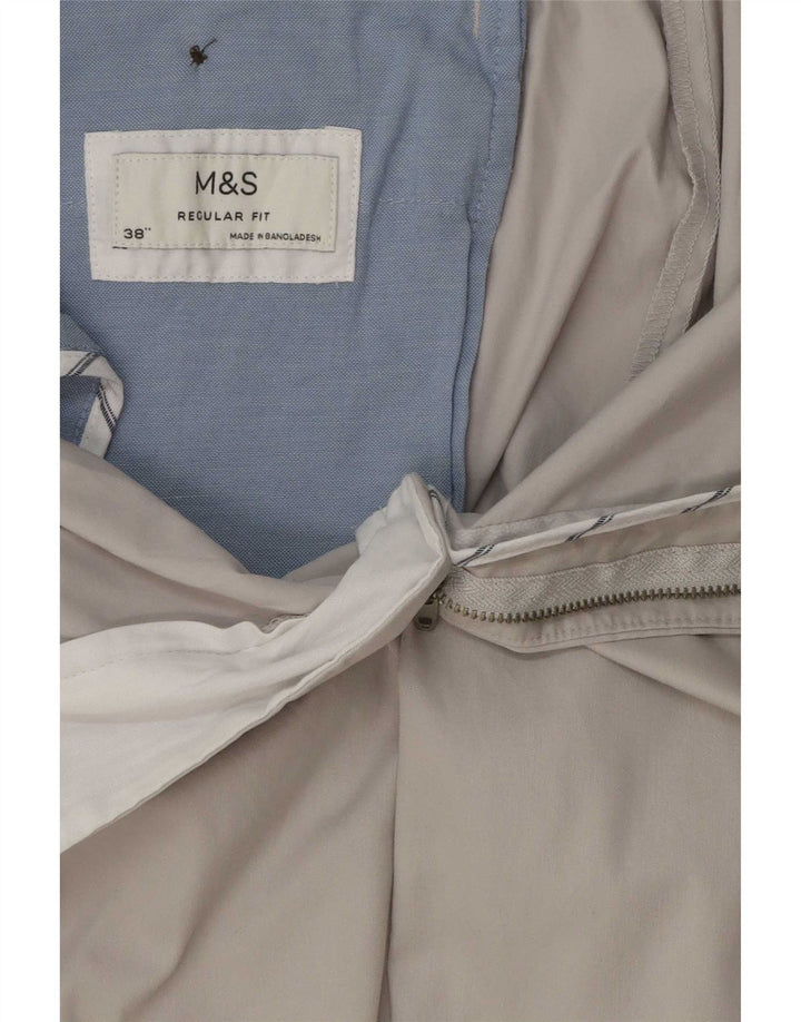Marks & Spencer Ανδρικό παντελόνι Chino με κανονική εφαρμογή W38 L29 Γκρι βαμβακερό