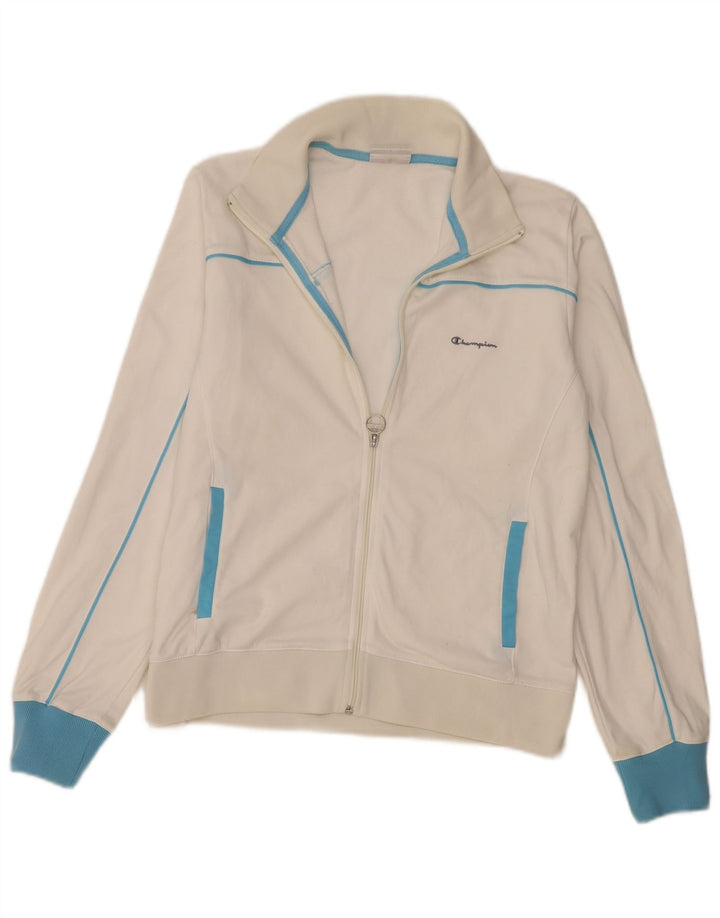 CHAMPION Womens Tracksuit Top Jacket UK 16 Large White Colourblock