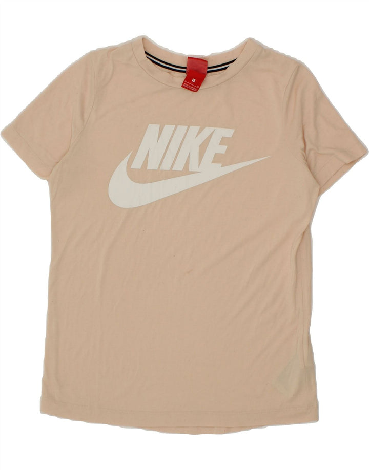 NIKE Womens Graphic T-Shirt Top UK 10 Small Beige Polyester Vintage Nike and Second-Hand Nike from Messina Hembry 