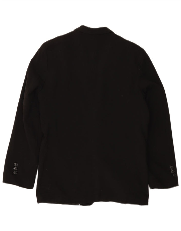 VINTAGE Boys 2 Button Blazer Jacket 15-16 Years Black Polyester