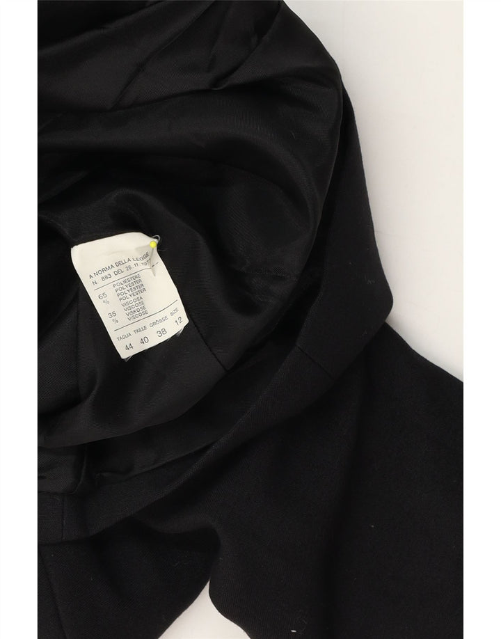 Vintage γυναικείο μπουφάν blazer UK 12 μεσαίου μαύρου πολυεστέρα