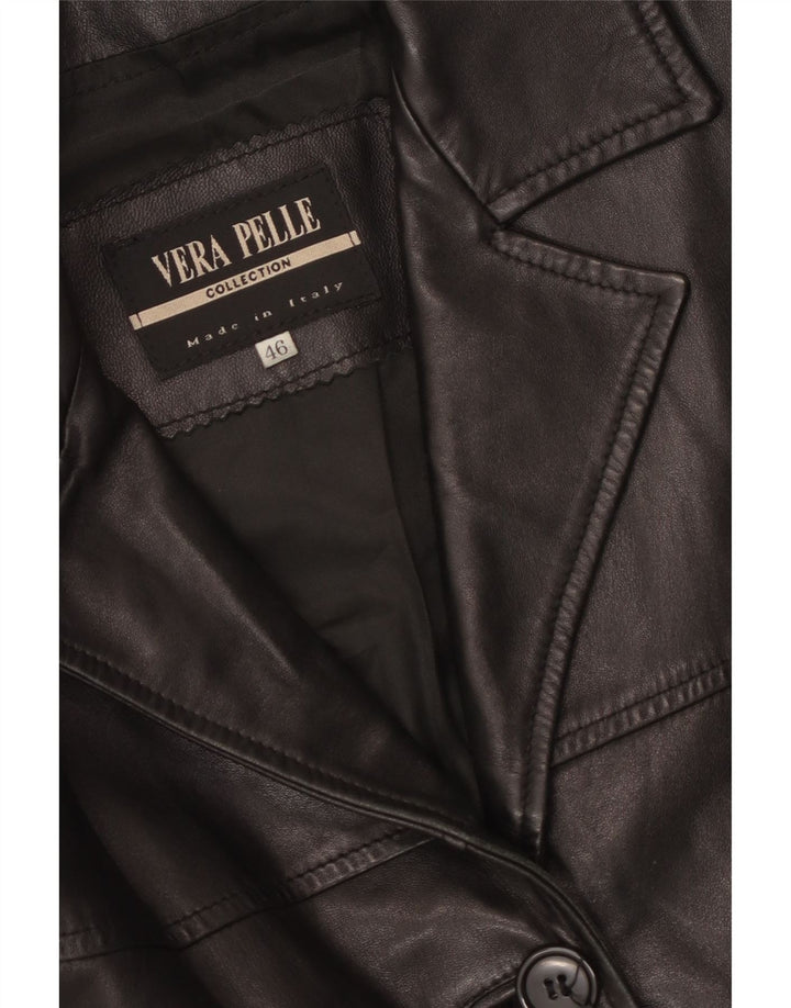 Vintage Γυναικείο Δερμάτινο Μπουφάν IT 46 Large Μαύρο Δερμάτινο