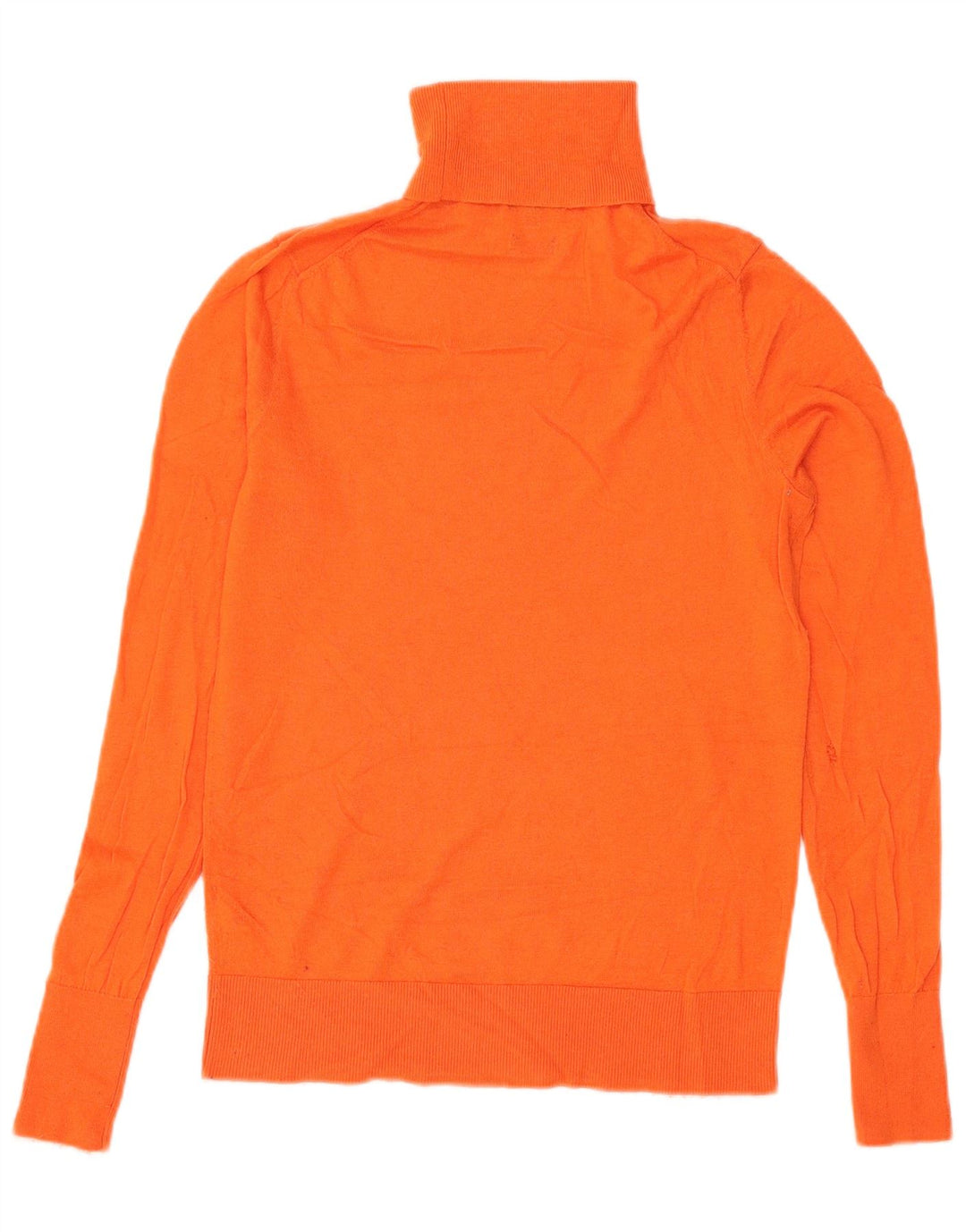 Massimo Dutti Γυναικείο πουλόβερ με ρολό λαιμόκοψη UK 10 Μικρό πορτοκαλί μαλλί