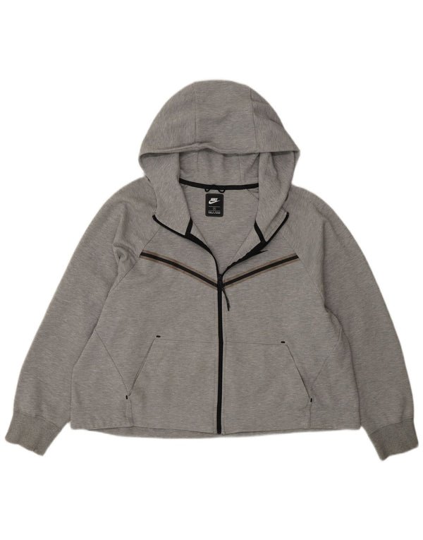 Γυναικείο πουλόβερ Nike με φερμουάρ UK 18 XL γκρι βαμβακερό