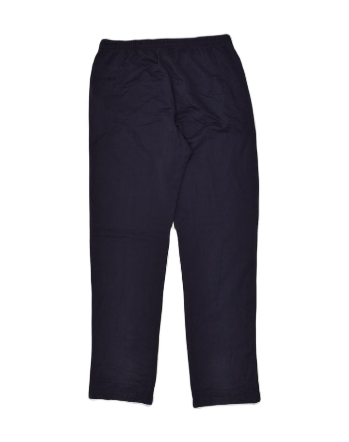 ASICS Womens Graphic Tracksuit Trousers UK 14 Large Navy Blue | Vintage Asics | Thrift | Second-Hand Asics | Used Clothing | Messina Hembry 