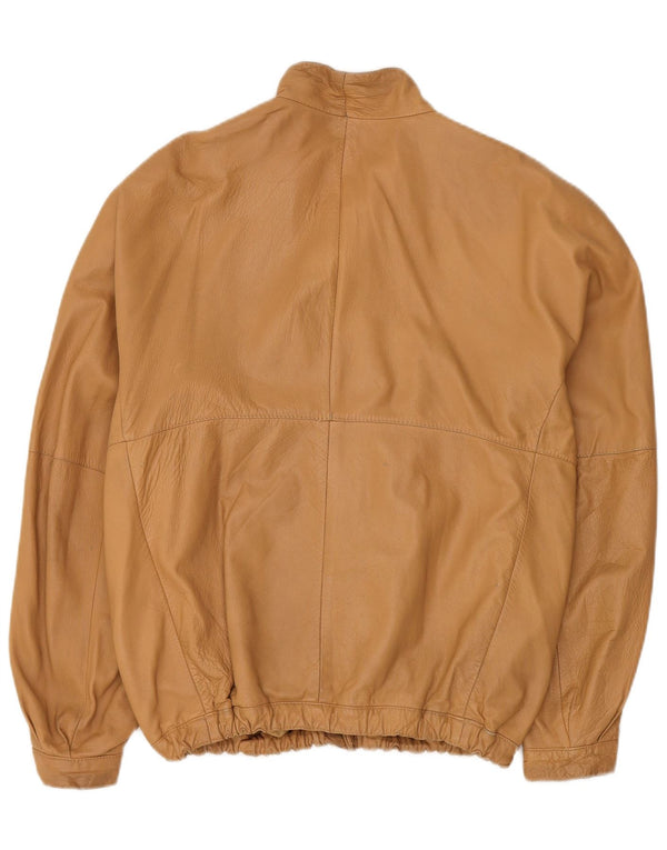 Essebi Ανδρικό Bomber Δερμάτινο Μπουφάν IT 56 3XL Μπεζ Δερμάτινο