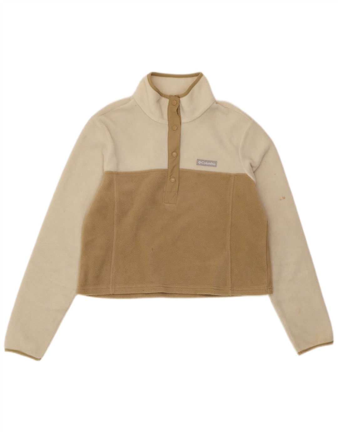 COLUMBIA Γυναικείο Crop Fleece Jumper UK 14 Medium White Colourblock