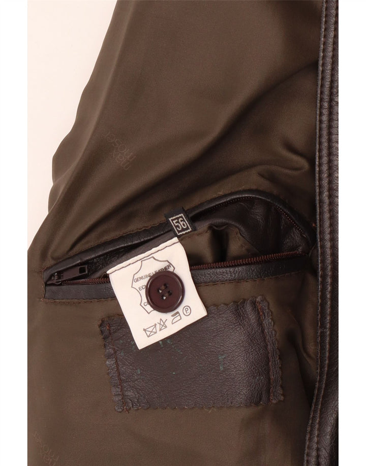 MAX MOSER Ανδρικό Δερμάτινο Παλτό IT 56 3XL Καφέ Δερμάτινο