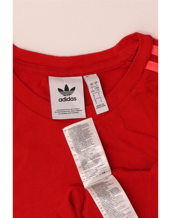 Ανδρικό T-Shirt Adidas Top μεγάλο κόκκινο βαμβακερό