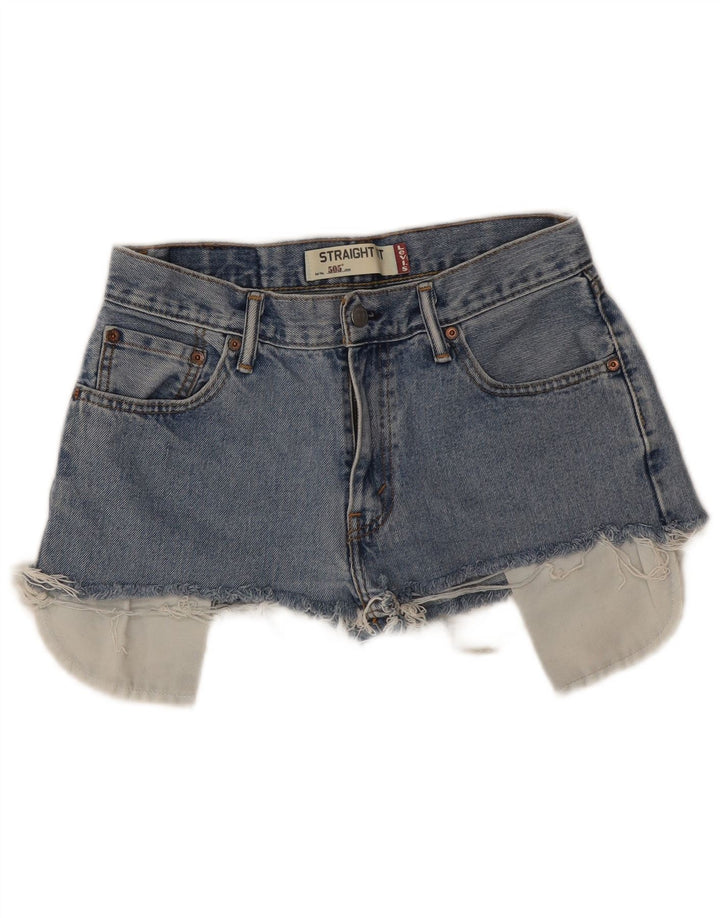 Levi's Womens 505 Distressed τζιν σορτς W29 μεσαίο μπλε βαμβακερό