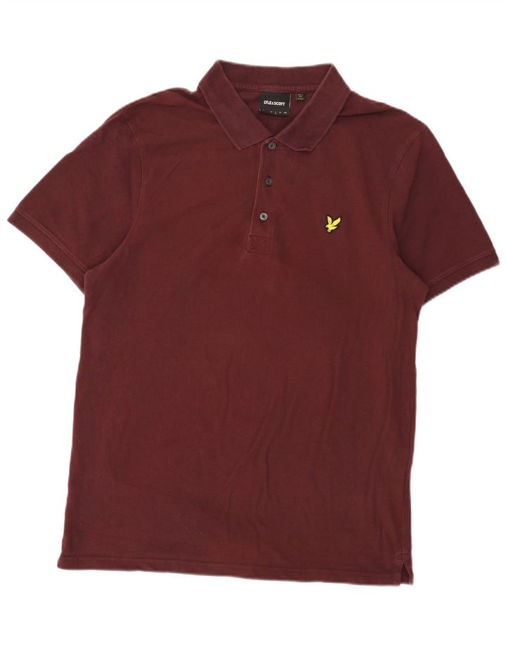 Ανδρικό πουκάμισο πόλο Lyle & Scott, μεγάλο βαμβακερό μπορντό