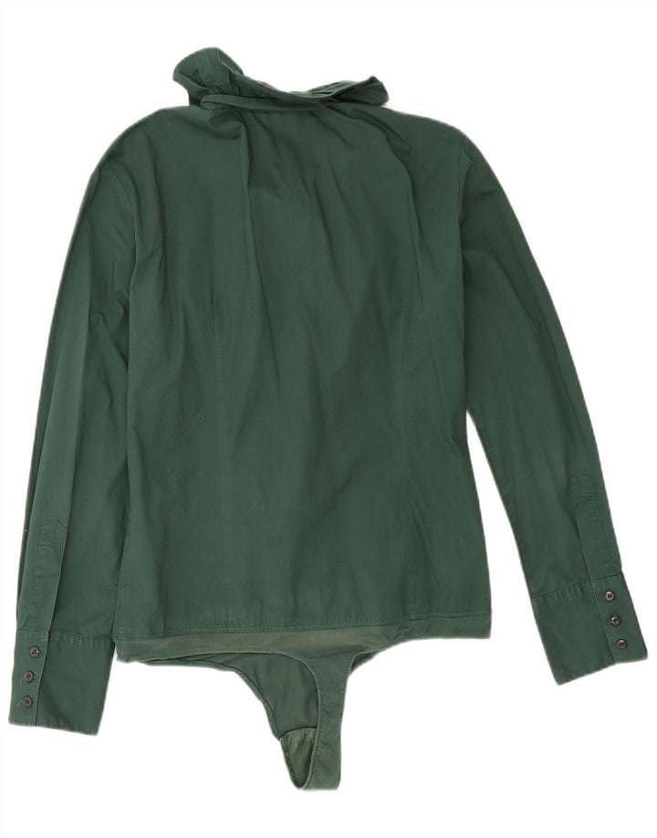 Benetton Γυναικείο Φορμάκι με βολάν μπροστά UK 16 Μεγάλο πράσινο βαμβακερό