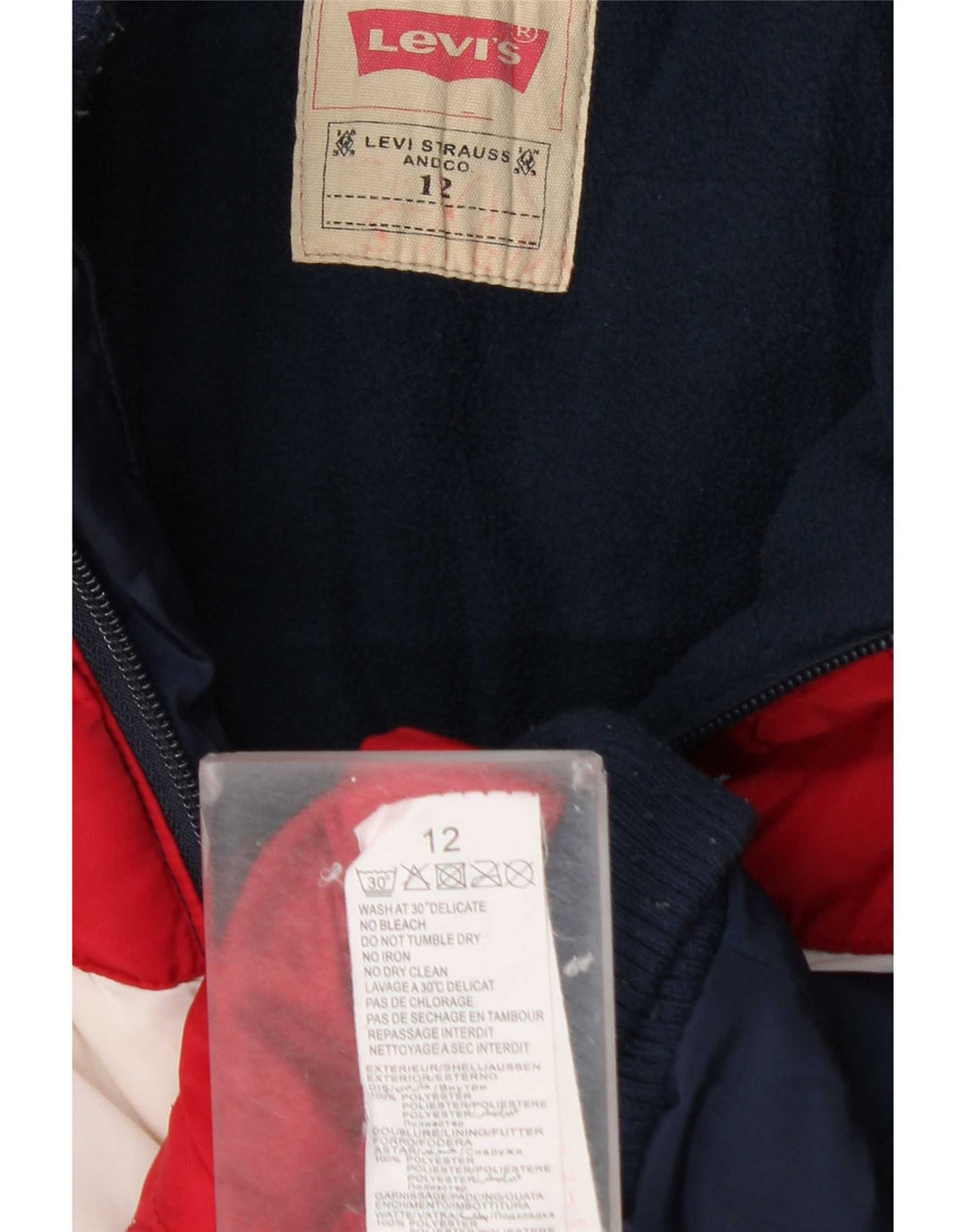 Μπουφάν Levi's Boys Hooded 11-12 Years Navy Blue Colorblock