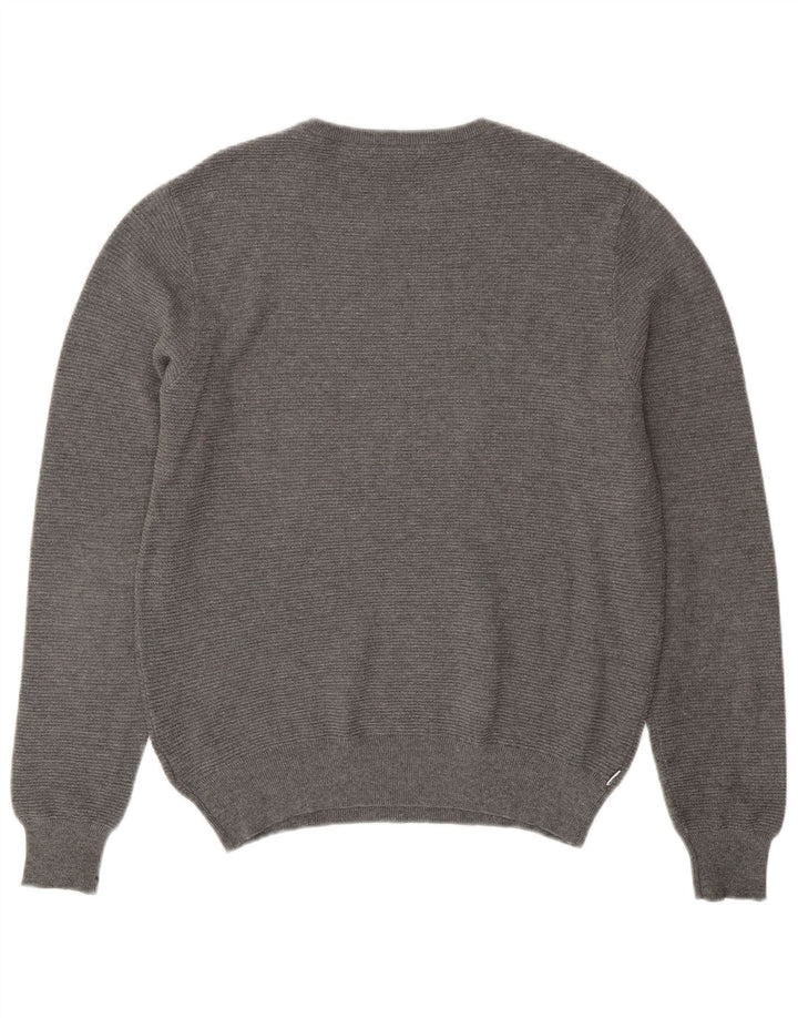 FILA Mens Crew Neck Jumper Sweater Medium Grey Cotton