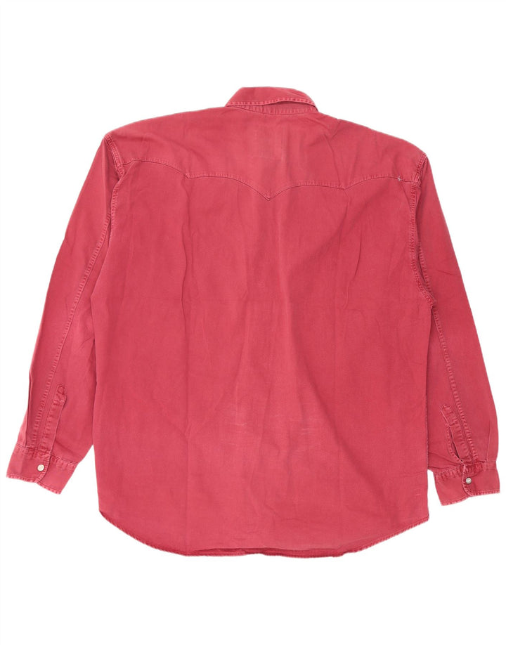 Ανδρικό πουκάμισο vintage Western XL, βαμβακερό μπορντό