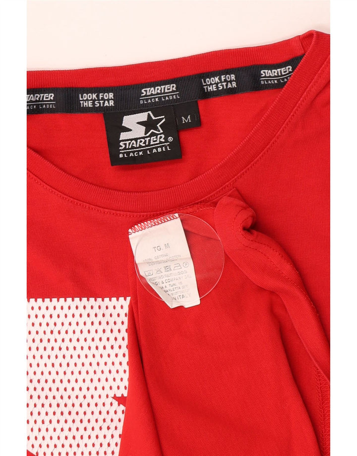 Ανδρικό γραφικό T-Shirt Starter Top Μεσαίο κόκκινο βαμβακερό