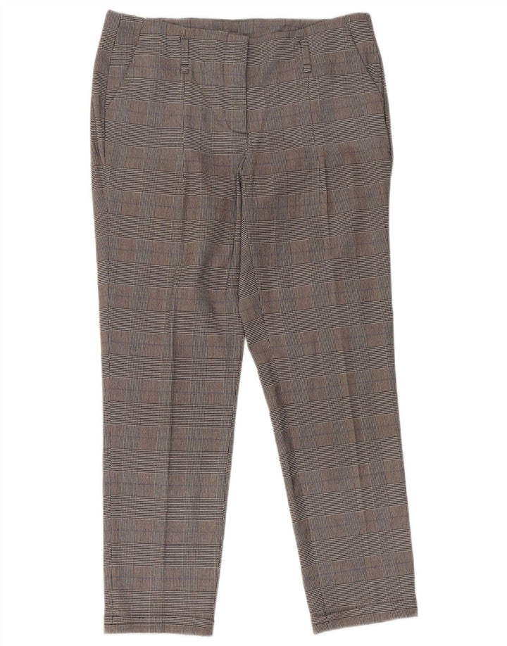 Zara Γυναικείο Slim Cropped Παντελόνι Small W26 L25 Grey Houndstooth