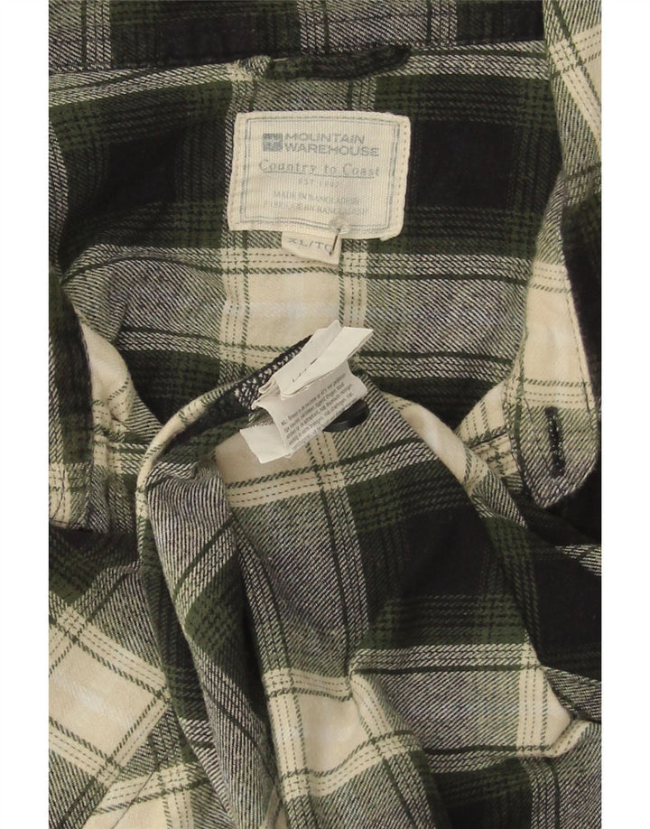Ανδρικό φανελένιο πουκάμισο Mountain Warehouse XL Green Check Cotton