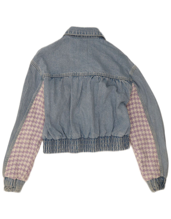 Zara Γυναικείο Τζιν Μπουφάν UK 10 Small Blue Patchwork