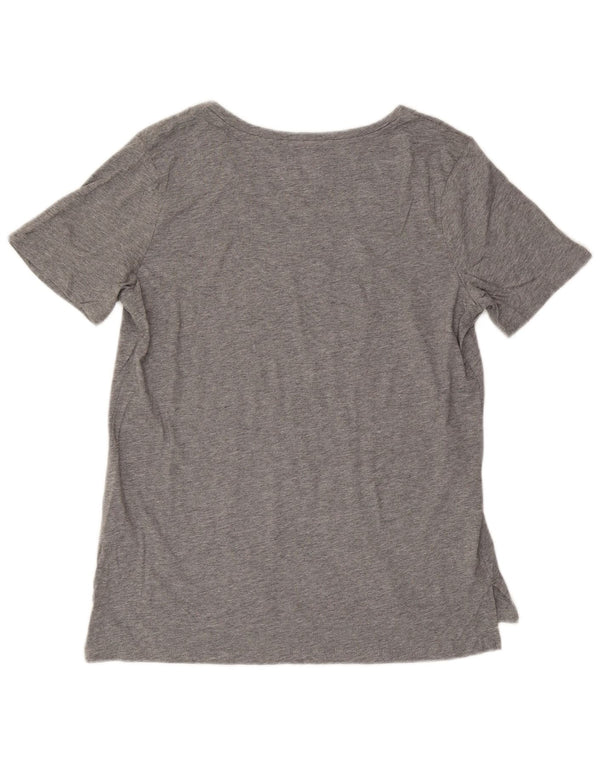 EDDIE BAUER Γυναικείο T-Shirt Top UK 16 Large Grey Flecked Cotton