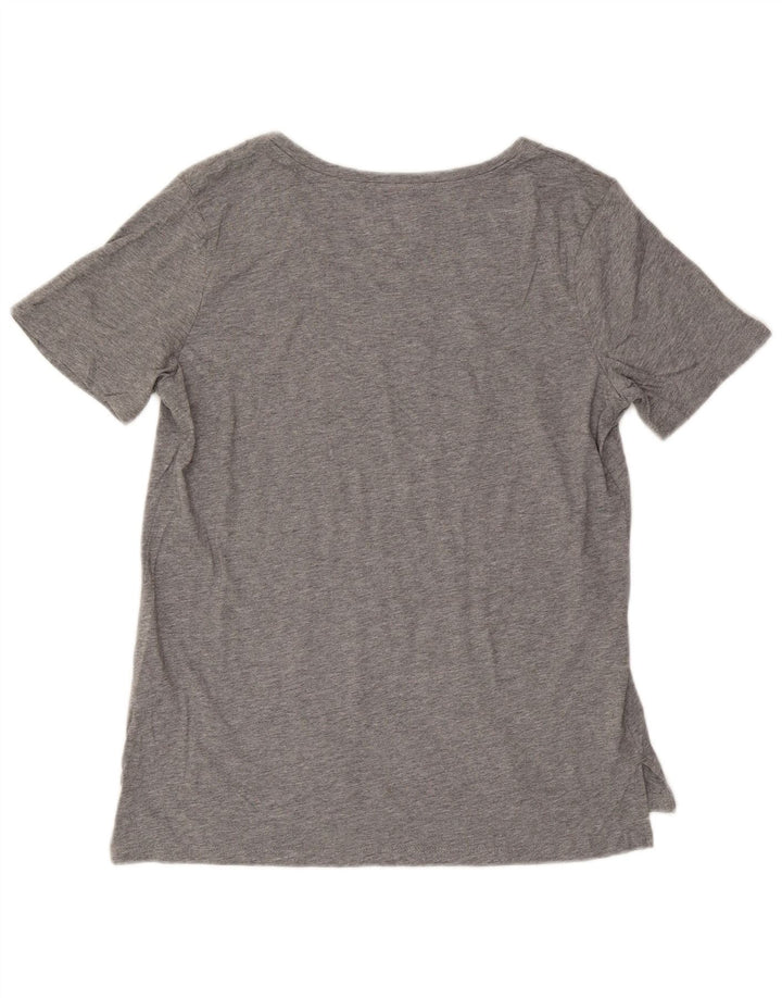 EDDIE BAUER Γυναικείο T-Shirt Top UK 16 Large Grey Flecked Cotton