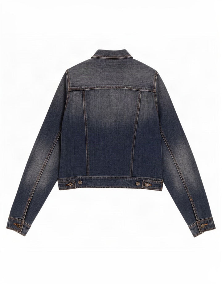 Gap Γυναικείο Crop Τζιν Μπουφάν UK 14 Medium Blue Cotton