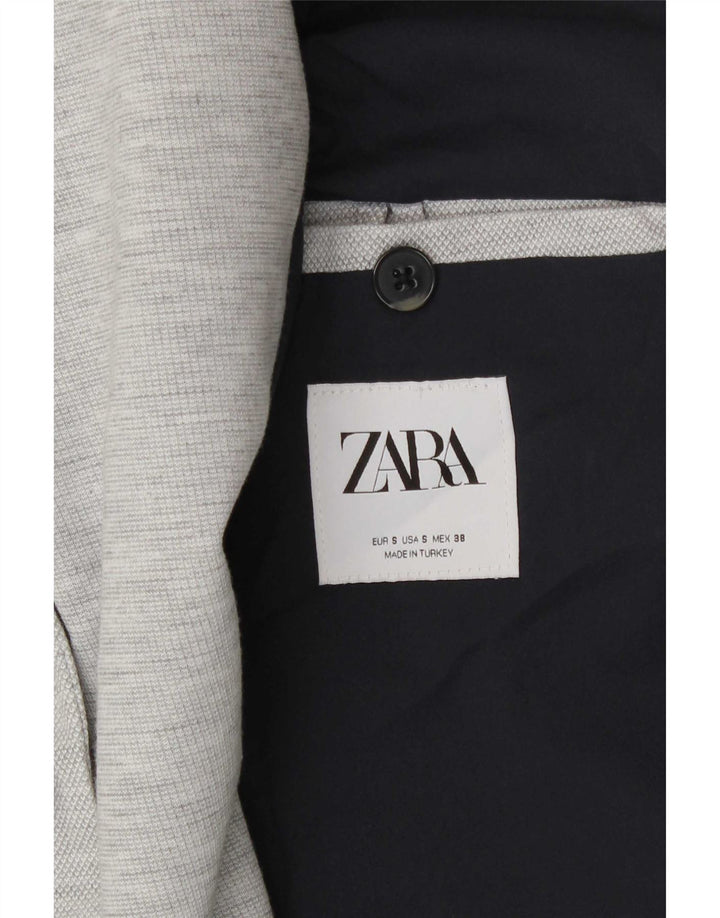 Zara Ανδρικό μπουφάν blazer 2 κουμπιών UK 36 Small Grey Flecked