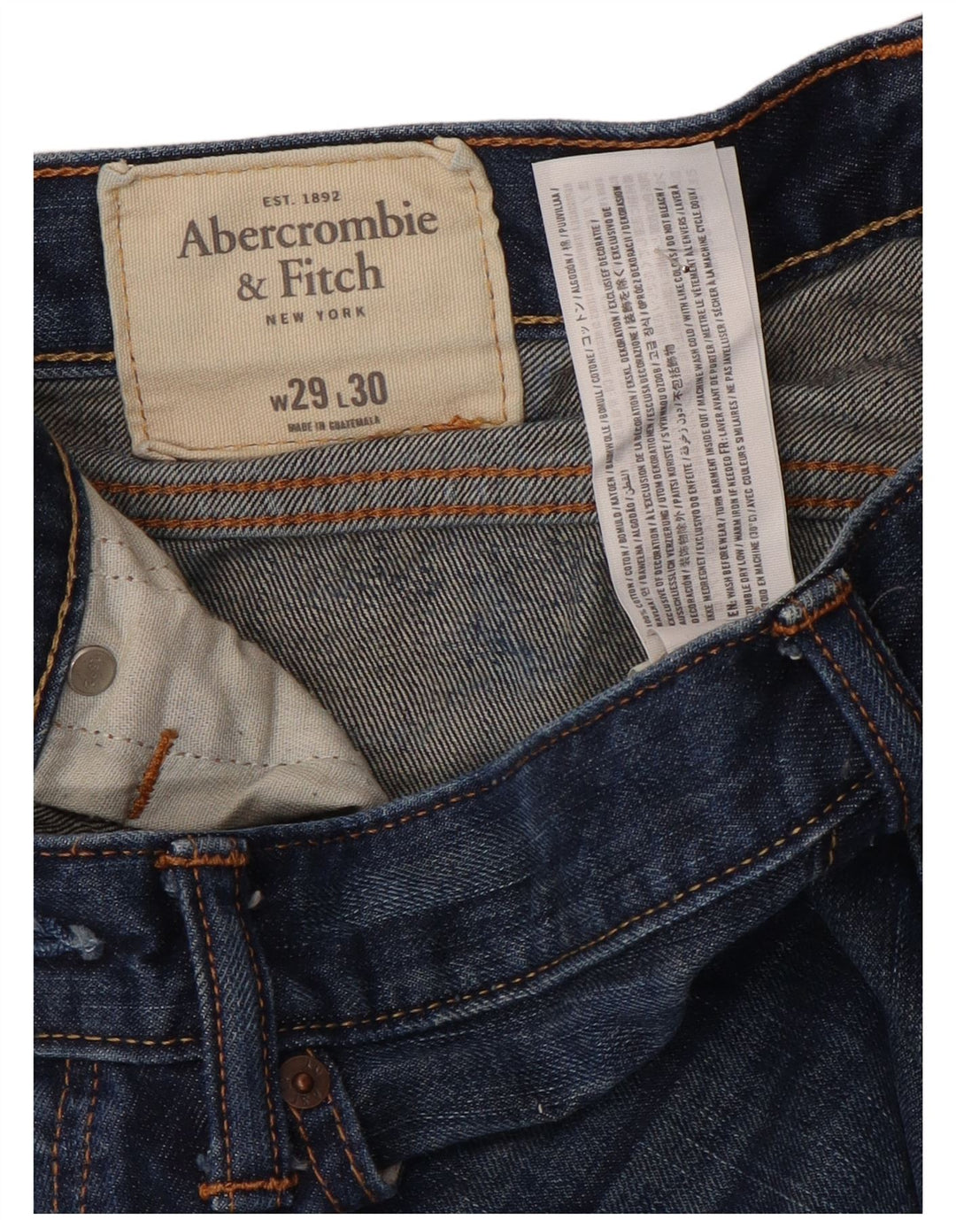 Ανδρικό τζιν ίσιο ABERCROMBIE & FITCH W29 L30 Μπλε βαμβακερό