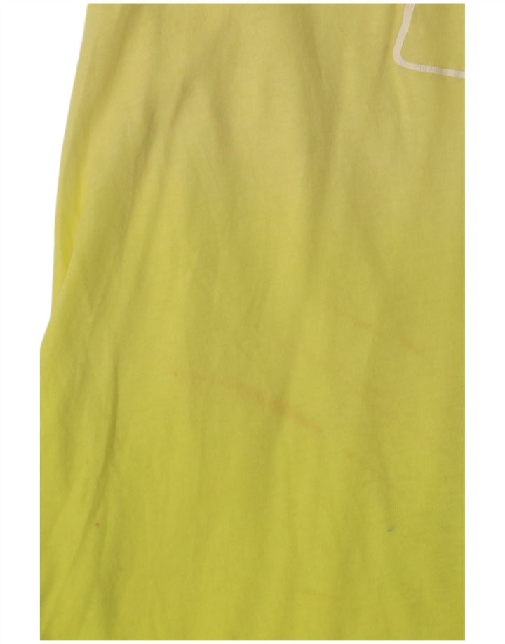 BENETTON Womens Graphic Tunic Top UK 8 Small Yellow Colourblock Beach