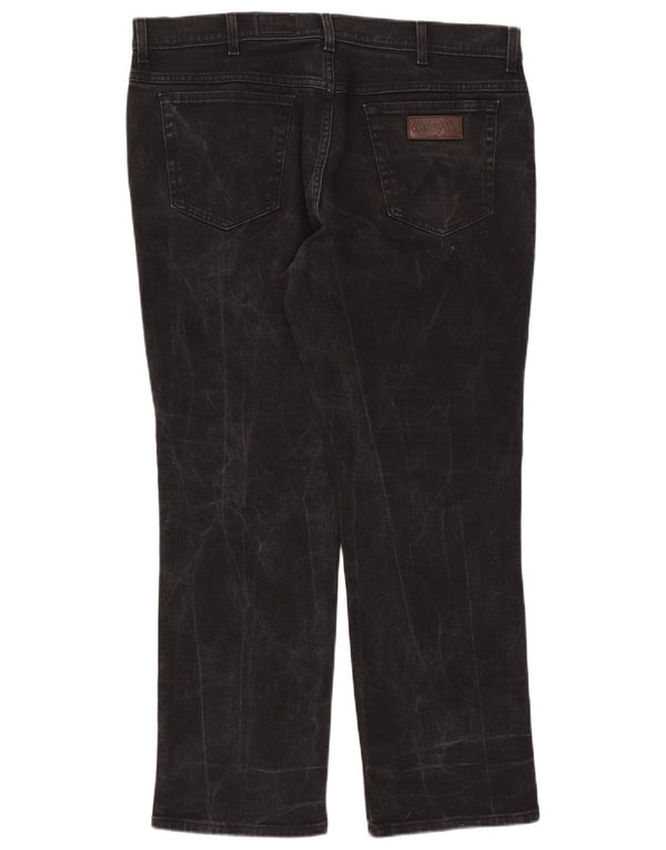 Wrangler Mens Texas Stretch Straight Jeans W40 L30 Black Cotton