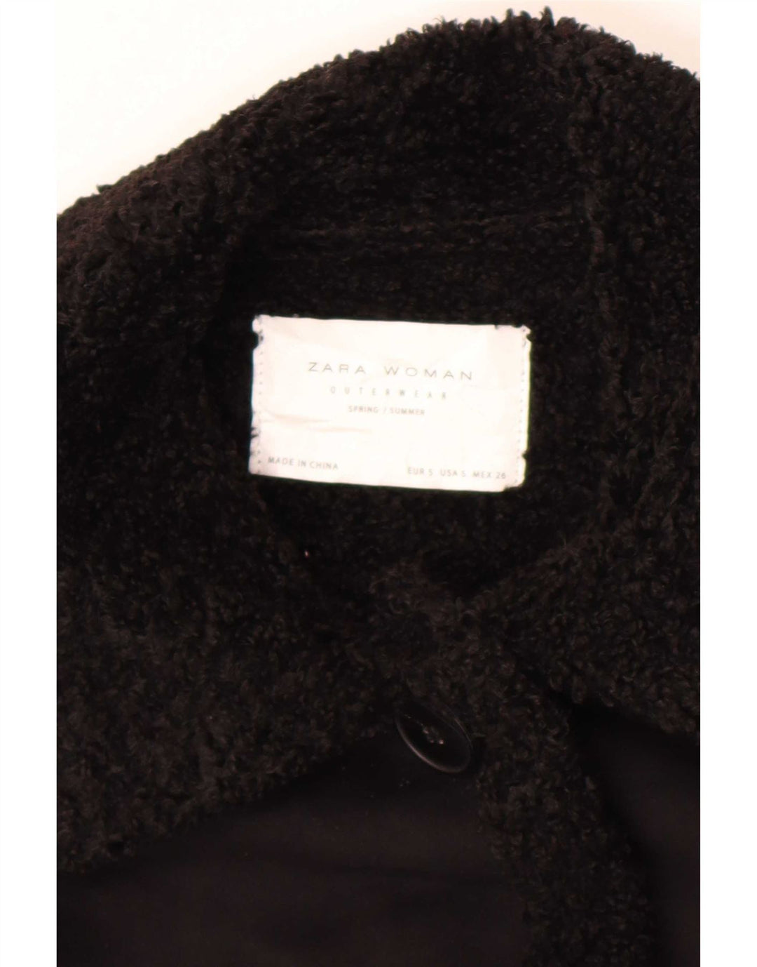 Zara Γυναικείο παλτό Sherpa UK 10 Small Black