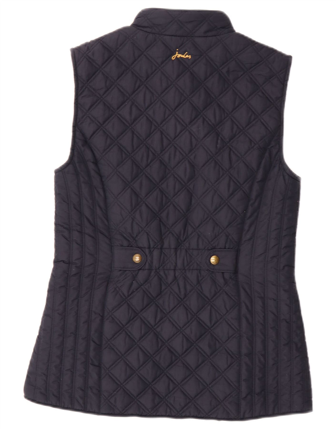 Joules Womens Quilted Gilet UK 8 Small Navy Blue Polyester
