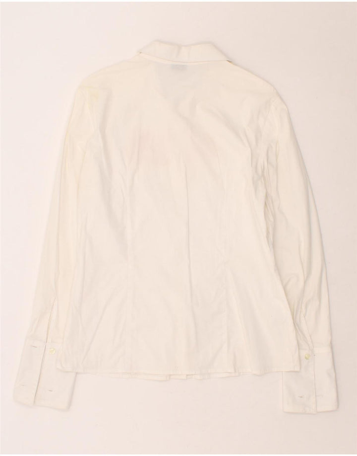 GATTINONI Womens Graphic Shirt UK 14 Medium White Vintage Gattinoni and Second-Hand Gattinoni from Messina Hembry 