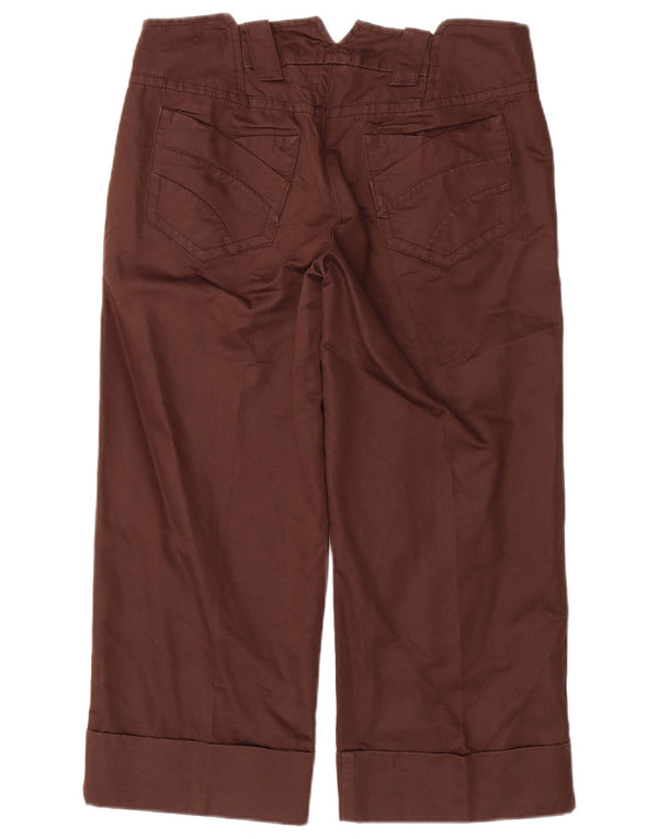 SPORTMAX Womens Straight Cropped Trousers UK 12 Medium W34 L24 Brown