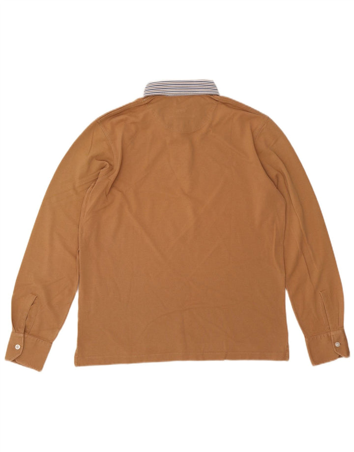 Ανδρικό μακρυμάνικο μπλουζάκι ράγκμπι πόλο HARMONT & BLAINE Βαμβακερό μεσαίο μπεζ