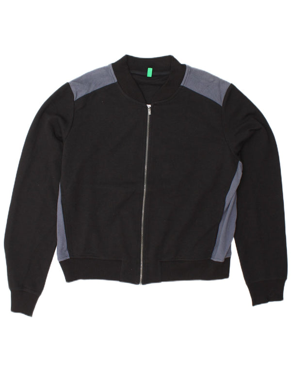 BENETTON Γυναικεία φόρμα Crop Top Jacket UK 16 Large Black Colourblock