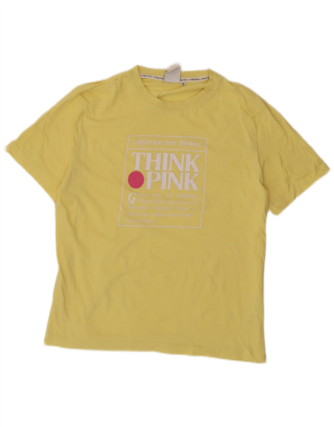 Ανδρικό T-Shirt Think Pink Graphic Top IT 48 Μεσαίο κίτρινο βαμβακερό