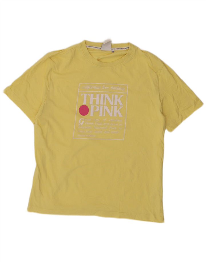 Ανδρικό T-Shirt Think Pink Graphic Top IT 48 Μεσαίο κίτρινο βαμβακερό