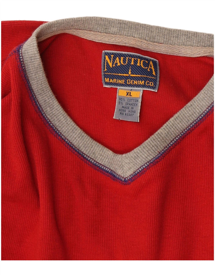 Ανδρικό τοπ Nautica μακρυμάνικο XL κόκκινο βαμβακερό