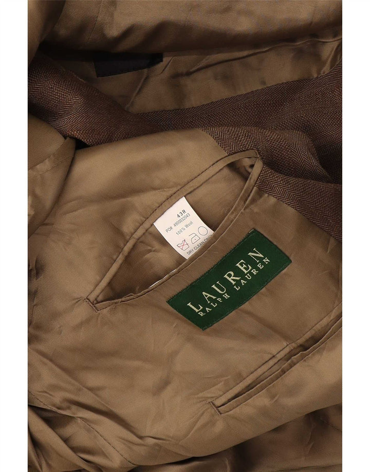Ralph Lauren Ανδρικό σακάκι 2 κουμπιών UK 43 Μεγάλο μπεζ μαλλί ψαροκόκαλο