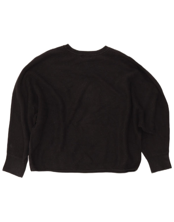 CALVIN KLEIN JEANS Γυναικεία Crop Φούτερ Jumper UK 14 Medium Black