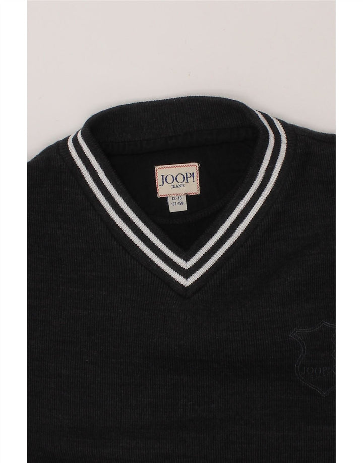 JOOP Boys V-Neck Jumper Sweater 12-13 Years Grey Cotton Vintage Joop and Second-Hand Joop from Messina Hembry 