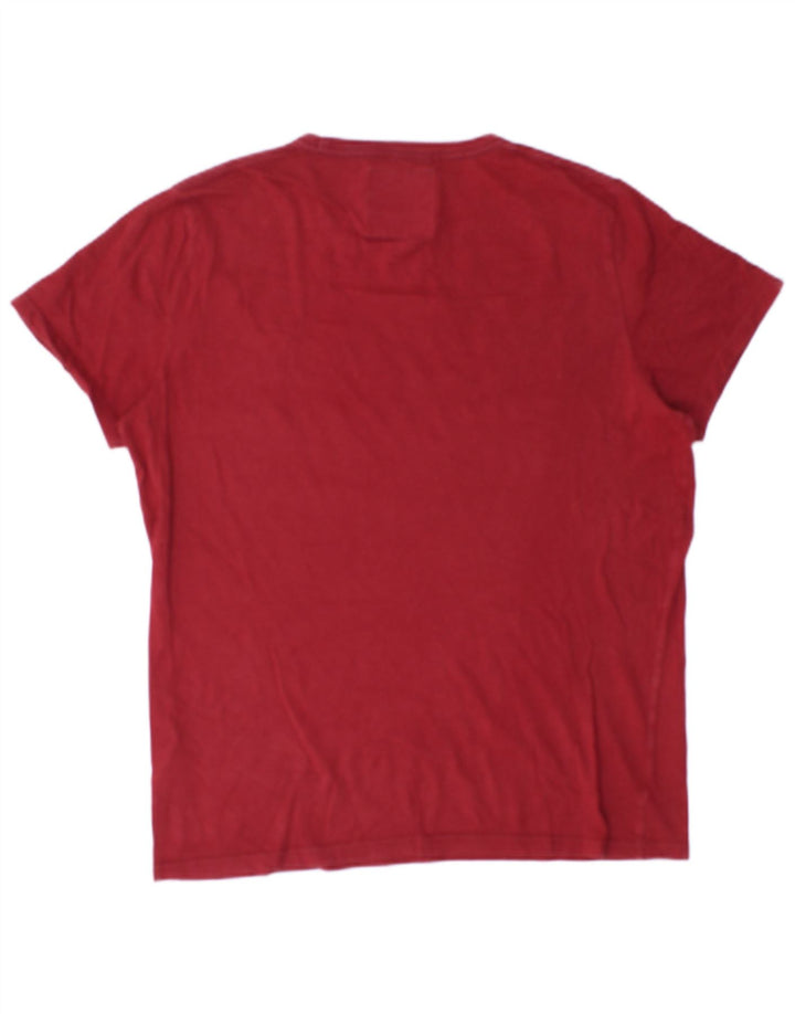 Ανδρικό γραφικό μπλουζάκι Hollister Top μεσαίο κόκκινο βαμβακερό