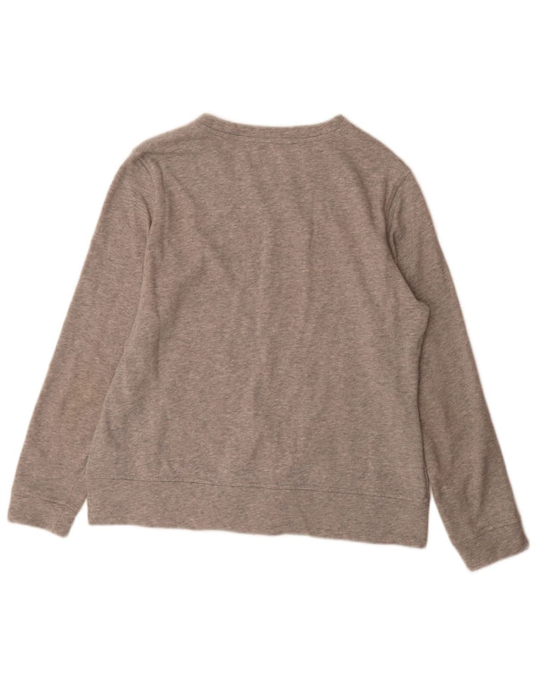 Γυναικείο γραφικό φούτερ Adidas Jumper UK 16/18 μεγάλο γκρι βαμβακερό